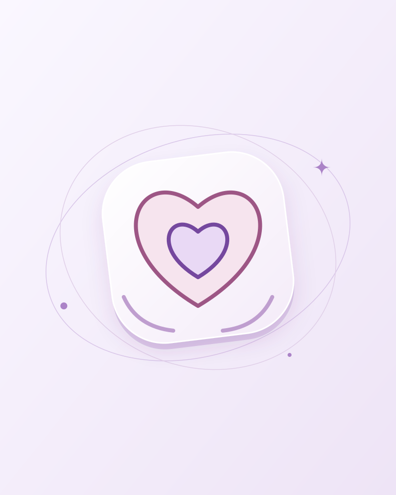 Nurturing care, symbolised by a small heart sheltered within a larger heart